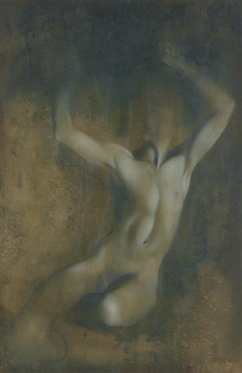 ROBERT BLISS Seated Nude with Raised Arms.